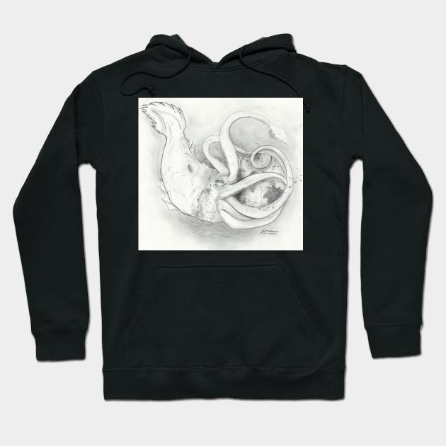 Squid Hugging World Hoodie by pegacorna